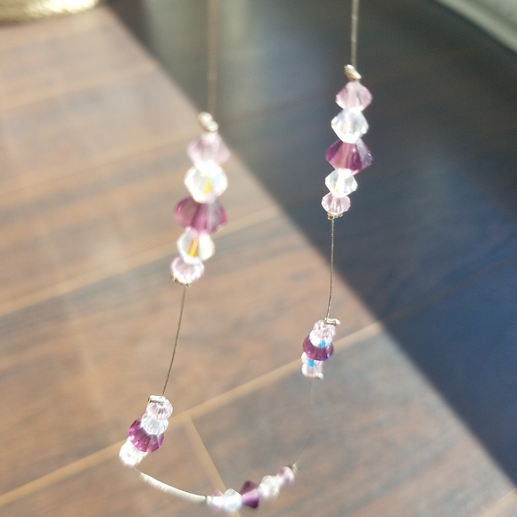 Swarovski Purple Diamond Crystals Beads Necklace - Picture 11 of 14
